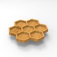 untitled.35.jpg Honeycomb Serving Tray, Cnc Cut 3D Model File For CNC Router Engraver, Plate Carving Machine, Relief, serving tray Artcam, Aspire, VCarve, Cutt3D
