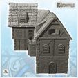 5.jpg Medieval house with balcony and mixed thatch and slate roof (23) - Medieval Gothic Feudal Old Archaic Saga 28mm 15mm