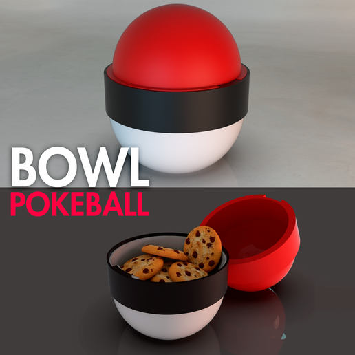 Functional Pokeball Bowl - Easy Print & Iconic Design