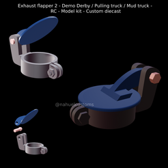 Nuevo-proyecto-2022-01-19T170804.502.png Fichier STL Volet d'échappement 2 - Demo Derby / Pulling truck / Mud truck - RC - Maquette - Custom diecast・Plan à imprimer en 3D à télécharger