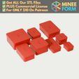 Small-Storage-Container-with-snap-lid.jpg Assorted Sizes Small Storage Containers with Snap Lids MineeForm FDM 3D Print STL File