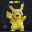 pikachu-front.png Life Size #025 3D Printer STL File