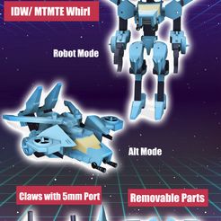 Whirl Promo.jpg STL file Transformers IDW/ MTMTE Whirl・Template to download and 3D print