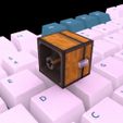 chestinkeyboardlateralF.jpg Minecraft Keycap Chest for keyboard - minecraft fans setup decoration STL