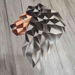 large_display_3a820fa7-fed2-46d9-b2b2-eaeffa7bc1bc.jpg Fichier STL gratuit Art mural Lion géométrique - B・Objet imprimable en 3D à télécharger