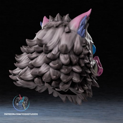 InosukeMask-5.jpg Casco con cabeza de jabalí Impresora 3D STL