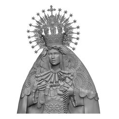 front.jpg STL file Relief with the image of the Virgin of the Star of Lebrija (Seville).・3D printable model to download
