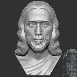 1.jpg Download OBJ file Jesus bust based on Shroud of Turin for 3D printing • Design to 3D print, PrintedReality