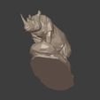 I18.jpg Lowpoly - Polygonal Rhinoceros - Rhino Figurine - Statue