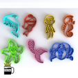 cults1.jpg MERMAID AND FRIENDS FONDANT COOKIE CUTTER MODEL 3D PRINT