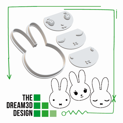 CHANGE THE BUNNY'S EYES TO COOKIE CUTTERS 3D model