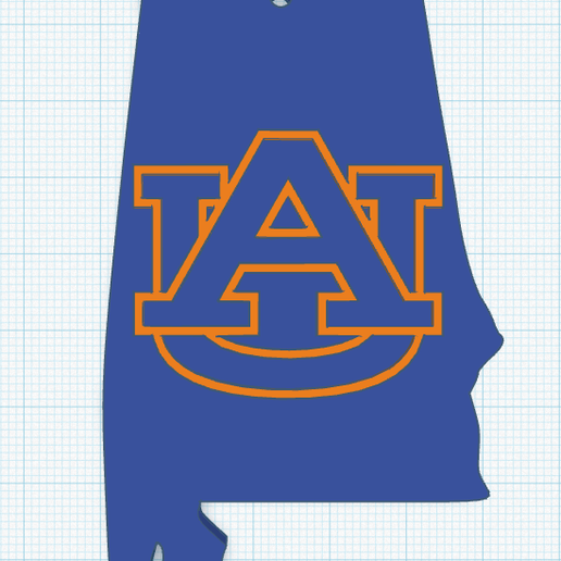 Auburn Tigers Christmas Ornament 3D model