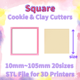 1.png SQUARE ＊ SET OF 20 SIZES ＊ POLYMER CLAY CUTTERS＊COOKIE CUTTERS＊SUGAR CRAFT