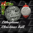 Vignette.png Christmas lithophane ball "Merry Christmas