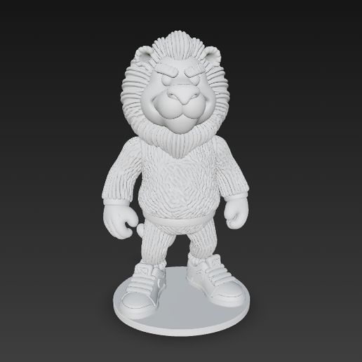 🦁 Streetwear Lion Figurine - Modern Urban Design 3D Model