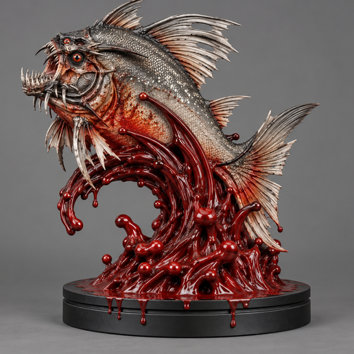 Piranha | Fish Sculpture STL File