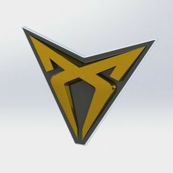 Front.jpg STL file 2 part cupra emblem logo・Model to download and 3D print
