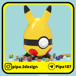 Huevo-Pikachu-1.png STORAGE CONTAINER - POKEBALLS PIKACHU EASTER EGG