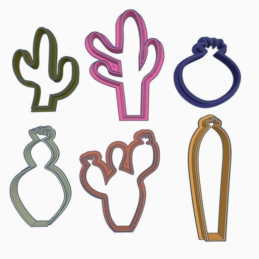 Free Stl File Cactus Cookie Cutters・3d Printer Model To Download・cults