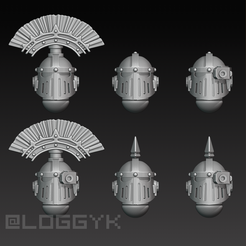 mk3-helmets-new.png Fichier STL Casques Mk3 nouveau style x6・Modèle à télécharger et à imprimer en 3D