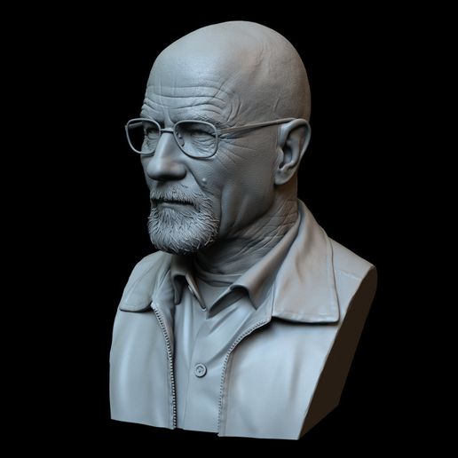 MrWhite03.RGB_color.jpg Télécharger fichier Walter White alias Heisenberg (Bryan Cranston) de Breaking Bad. • Design pour imprimante 3D, sidnaique