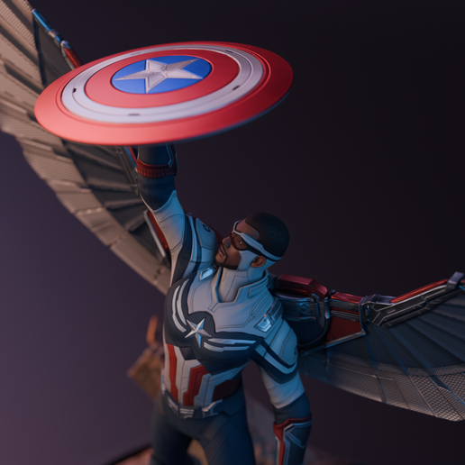 🧢 Captain America - Sam Wilson・ STL File for 3D printing・Cults