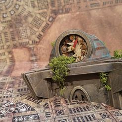 D1.jpg Fichier 3D Turn tracker- Ruined Clock Domed Tower Interactive Scenery・Objet imprimable en 3D à télécharger