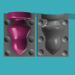 Model-and-Mold.png Fichier STL gratuit Big Pellet Plug Butt Plug (60mm)・Modèle pour impression 3D à télécharger