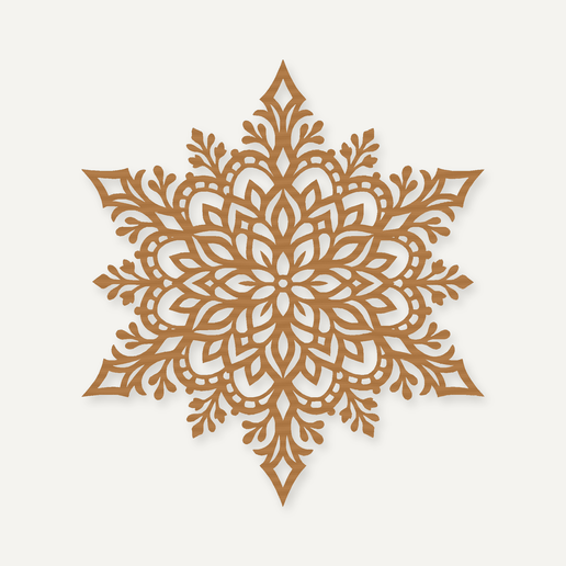 Lotus Mandala Crystal Snowflake Wall Art – STL and Laser Cut Files