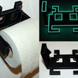 SpaceToiletInvaders.jpg Free STL file Space Invader Toilet Paper Roll Holder・3D printing idea to download, JoOngle