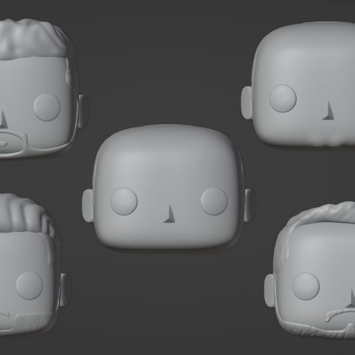 Cabezas funko pop paquete 9 3D model