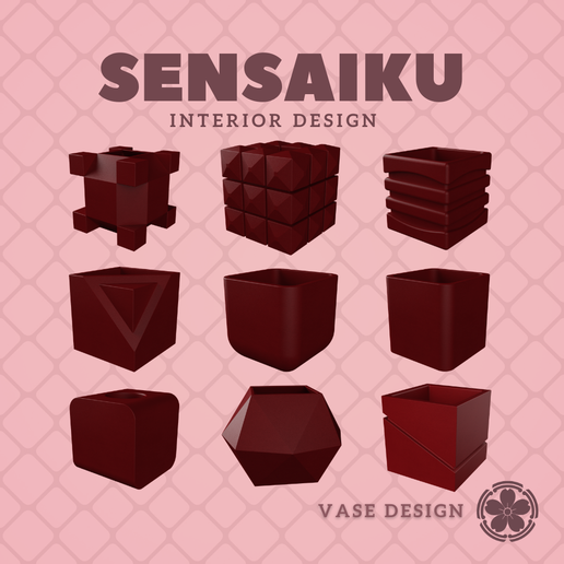 Custom Vase Design Cube Collection 08: Personalized Forms for Miniature and Modern Spaces - Ikebana Home Decoration for Modern Diorama