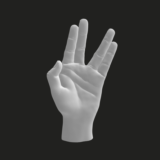 Vulcan Salute Spock Hand Gesture STL – Live Long and Prosper Model
