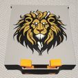 Lion-Lid-Make.jpg Lion Card Box Lid with Lion Modeled in for easy in software painting