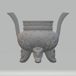 1.png STL file Chinese Ding Furnace Incense・3D print design to download