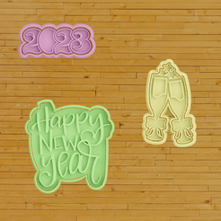 1.png Archivo STL Cortantes de nuevo año 2023・Modelo para descargar e imprimir en 3D