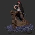 wip3.jpg red hair shanks 3d print statue - one piece figurine