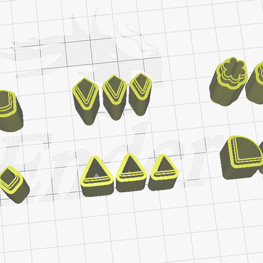 Affordable Polymer Airdry Clay Cutter MICRO CUTTERS with Big Handle 18 pcs 20220702 3D model