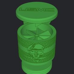 Captura-de-Pantalla-2023-07-26-a-las-1.27.40.jpg STL file GRINDER GRINDERKING GRAN GRINDER TACTICAL USMC 96X96X80 MM PRINT IN PLACE・3D print design to download