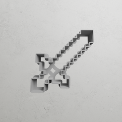 Minecraft Diamond Sword by WF3D, Download free STL model