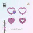 Hearts-Straw-Topper-Cover.jpg Heart Straw Toppers (set of 4), Heart Shaped Straw Charms, Tumbler Accessories