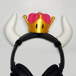 il_570xN.4049836385_ppdd001.jpg Set of Bowsette Horns and Bowsette Crown for Earphones-Multicolor
