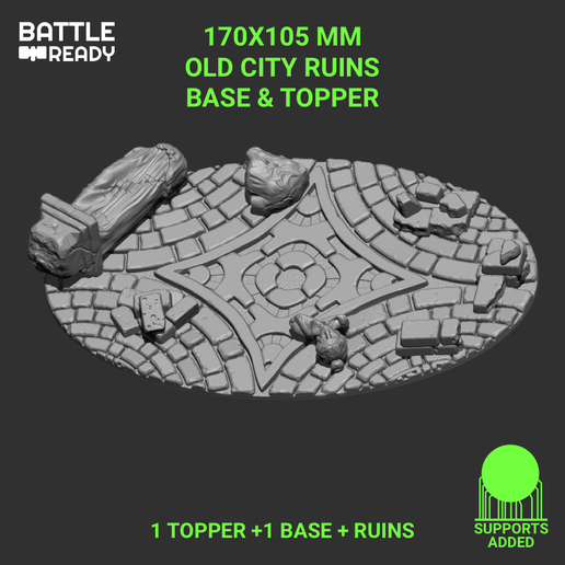 170X105 IMPERIAL/CHAOS KNIGHT, AOS STARDRAKE / IRONCLAD RUINS TOPPER & BASE