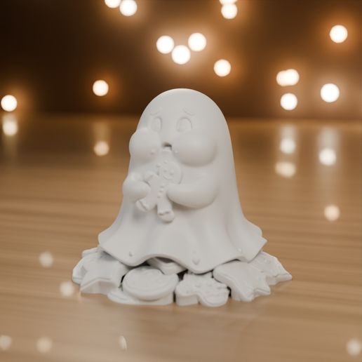 Cookie Thief Ghost - Cute Christmas Ghost Figure and Ornament STL