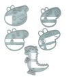 Peppa 9 pc 1.jpg 9 PIECES PEPPA PIG COOKIE CUTTER, FONDANT, PEPPA PIG,