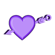 vheart_-_fob.stl Fichier STL gratuit Coeur de Saint-Valentin avec flèche mobile・Objet pour impression 3D à télécharger