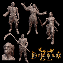 Necromancer.png Fichier STL gratuit Diablo II - Nécromancien・Modèle pour imprimante 3D à télécharger