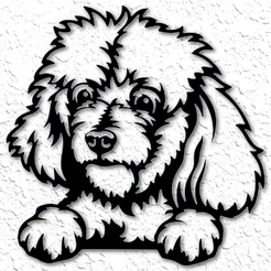 project_20230324_1417150-01.png STL file Poodle wall decor poodle dog wall art puppy 2d art・3D printer model to download