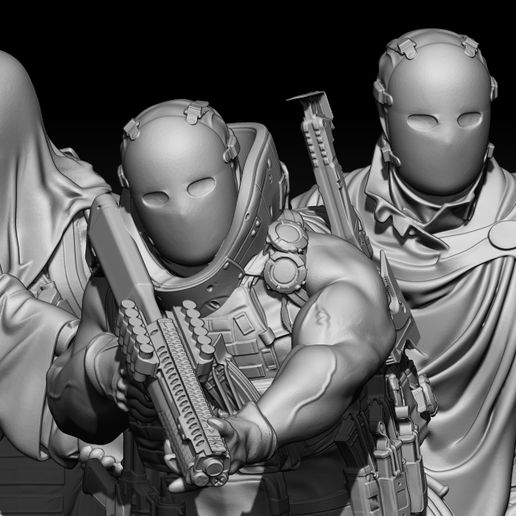 Societal Collapse - Trackers - Ultra-modern Military | 6x 32mm Wargaming Miniatures STL