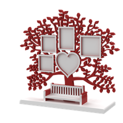 Untitled-Project-25.png legant Family Tree Photo Frame with Bench - 3D Printable Model